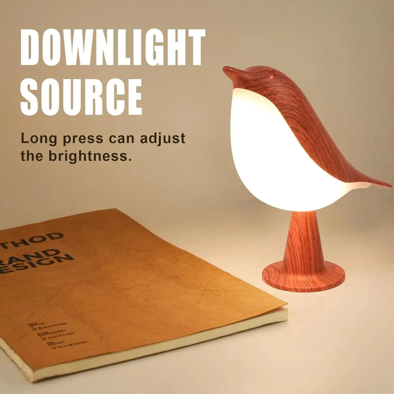Bird Lamp – Modern Wooden LED Night Light - Image 2