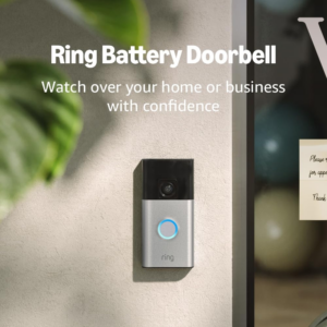 Battery Doorbell (Newest Model), Home or Business Security with Head-To-Toe Video, Live View with Two-Way Talk, and Motion Detection & Alerts, Satin Nickel