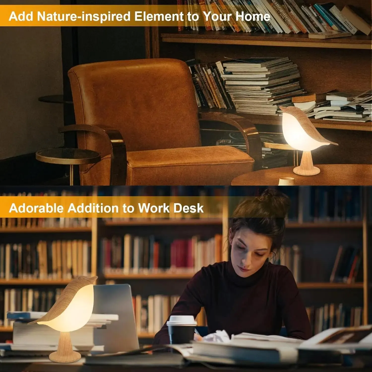 Bird Lamp – Modern Wooden LED Night Light - Image 7