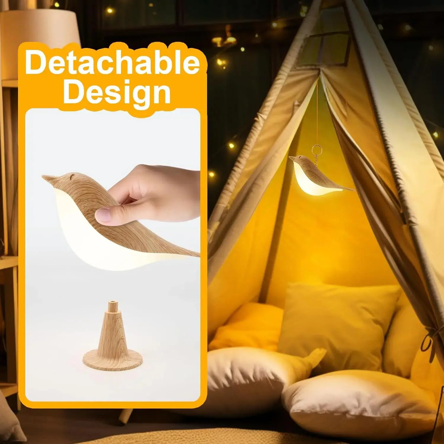 Bird Lamp – Modern Wooden LED Night Light - Image 4