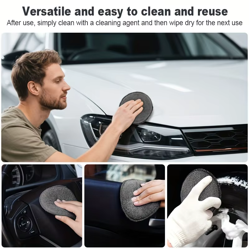 11Pcs Microfiber Car Cleaning Kit Tire Brush Scratch Removal Pads Detailing Sponges Interior Cleaning Essentials Cleaning Tools - Image 6