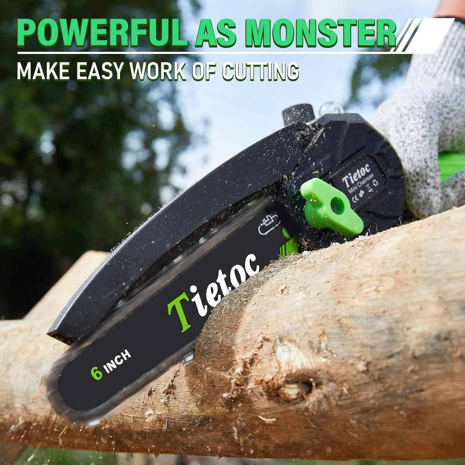 Chainsaw 6 Inch Mini Electric Chainsaw Cordless Battery Powered, Hand Held Saw for Wood/Trees Trimming, Sawzall for Household and Garden, Stocking Stuffers Gift for Men Dad Husband Gadget 2025 - Image 6