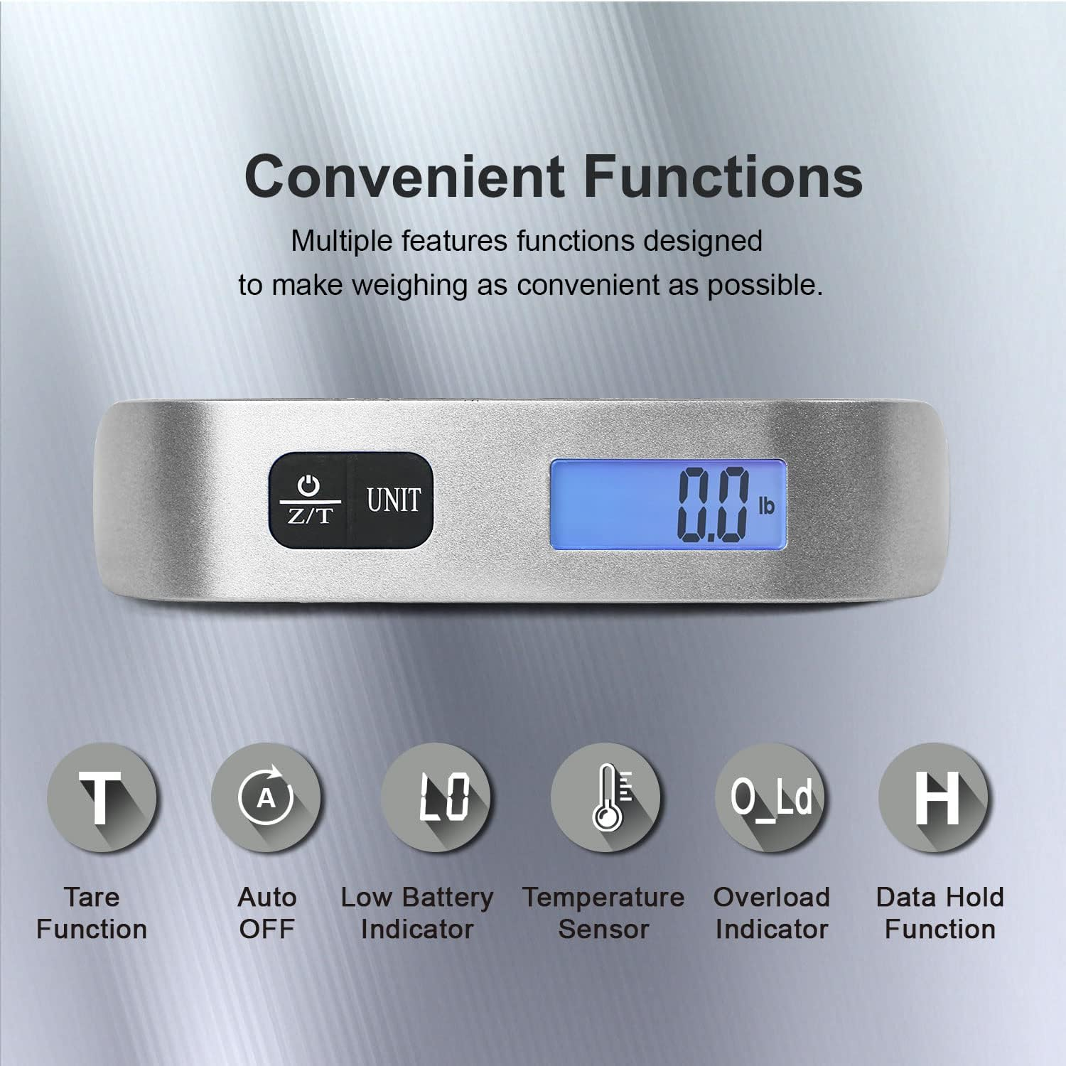 Luggage Scale, Portable Digital Hanging Baggage Scale for Travel, Suitcase Weight Scale with Rubber Paint, 110 Pounds, Battery Included - Image 2