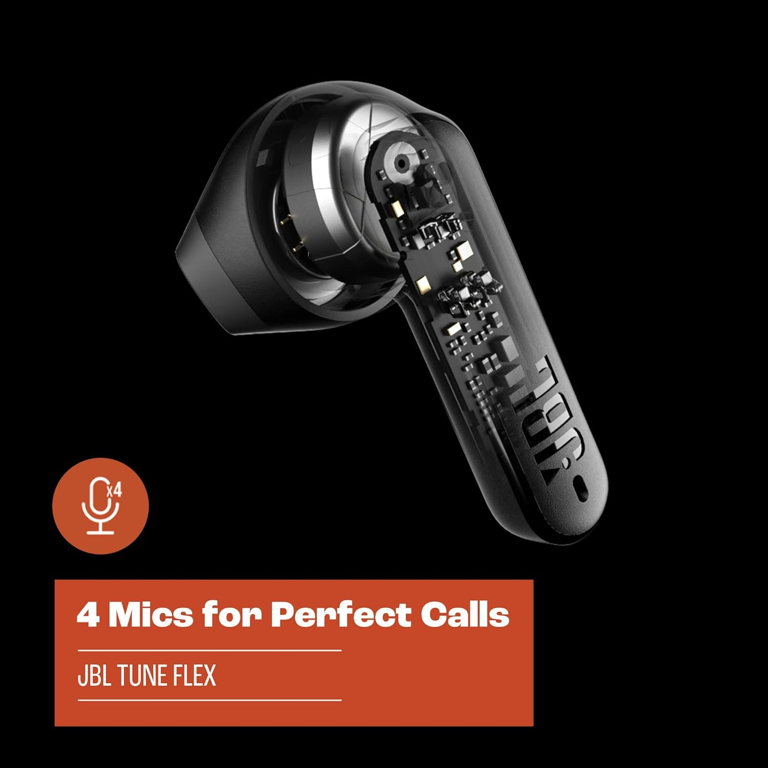 Tune Flex - True Wireless Noise Cancelling Earbuds (Black), Small - Image 2