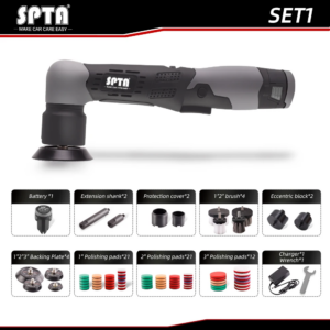 12V Cordless Mini Car Polisher RO/DA Micro Scratches Killer Cordless Detail Polisher with Adjustment Speed & 1 Batterry